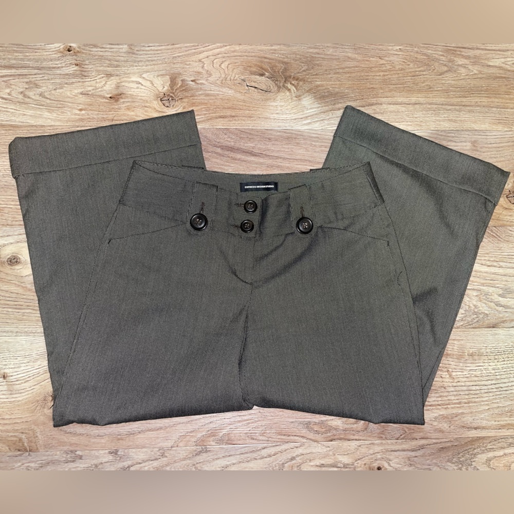 Express Design Studio Editor Gaucho Pants Brown S… - image 7